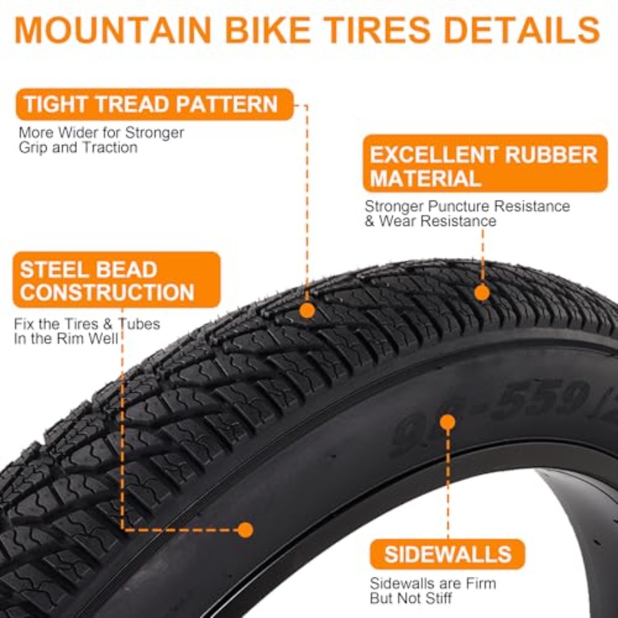 مجموعة من إطارات دراجة هوائية  - مراجعة Mountain Biking Tube وسعره